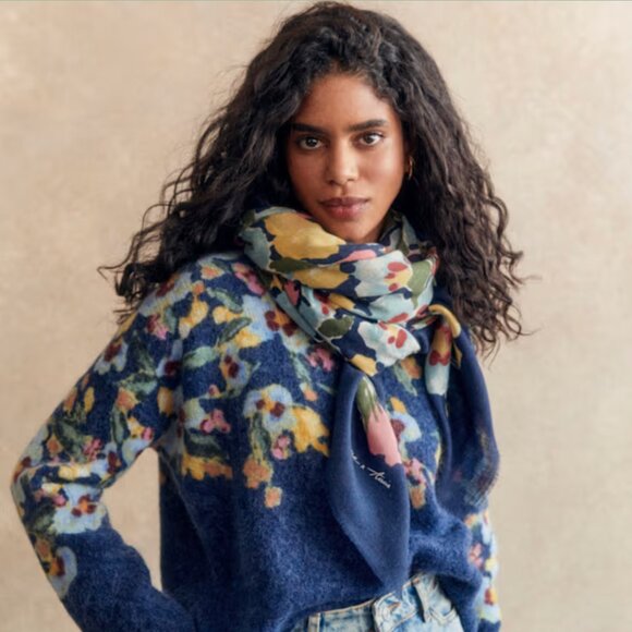 Sezane Accessories - Sézane x Aimee NWT Pio Scarf in Poetry Blue